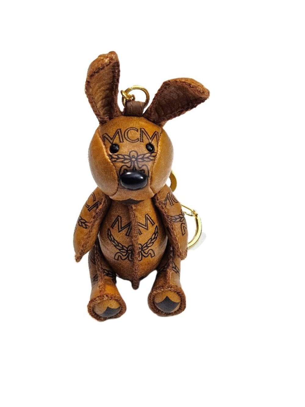 MCM Park Rabbit Charm in Visetos – Gold-Plated Hardware